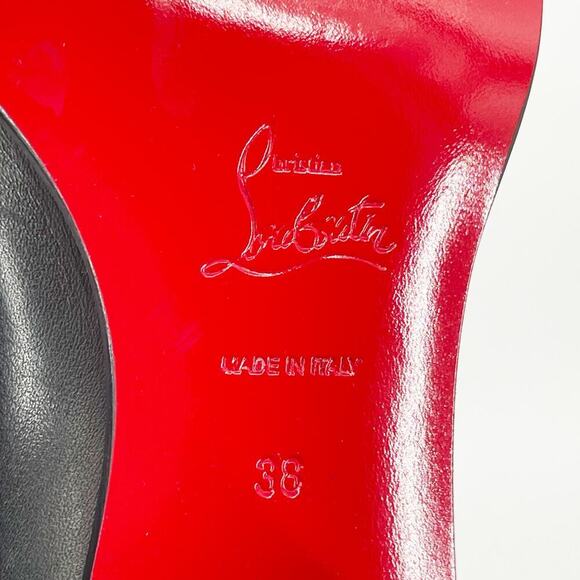 NWOB Christian Louboutin Black Cheliviss Pointed Toe Chelsea Ankle Boot EU 38 - Picture 10 of 11